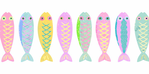 Colorful Fish Pattern Background