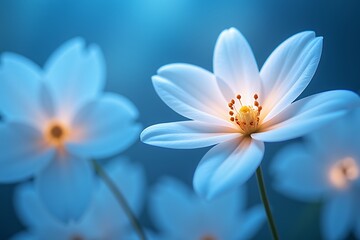 Fototapeta premium Close-up of Delicate Blue Flowers