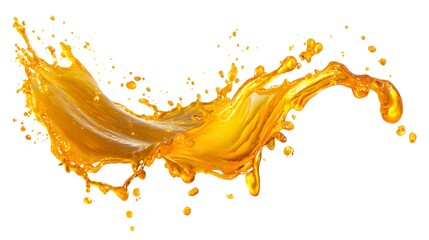 Vibrant Golden Oil Splash Isolated with Vibrant Hues for Creative Designs