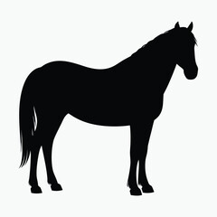 Horse Silhouette Vector Black Minimalist Horse Outline Design for Logos & Artwork