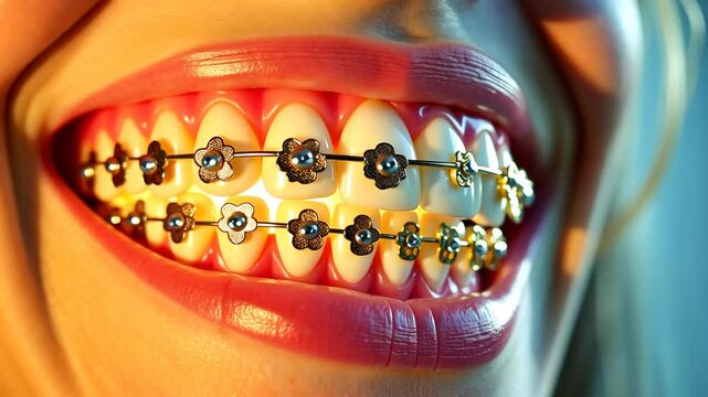 Braces dental, tooth alignment, orthodontic treatment. Smile correction. Brackets tighten for better precision. Aligners ensure consistent pressure. Orthodontics improves dental health.