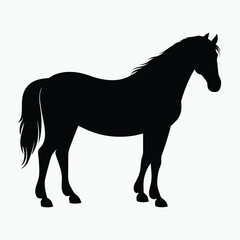 Horse Silhouette Vector Black Minimalist Horse Outline Design for Logos & Artwork