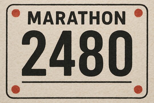 Macro close-up of marathon race number bib paper texture, detailed surface symbolizing endurance, athletic competition, running events, and sports preparation - Powered by Adobe