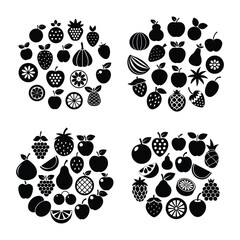 Fototapeta premium A colorful set of delicious fruits illustration featuring tropical and seasonal varieties on a clean white background. Perfect for food, health, organic, and lifestyle design projects.