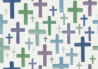 Watercolor cross pattern