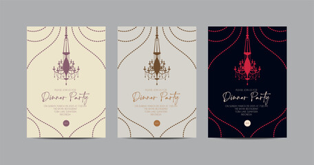 Chandelier dinner party invitation