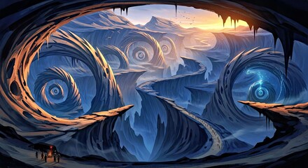 Fantasy Concept Art of Canyon of Echoes - Wind-Carved Sound Formations