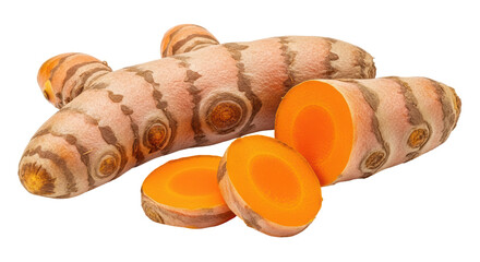 Isolated Fresh Turmeric Root