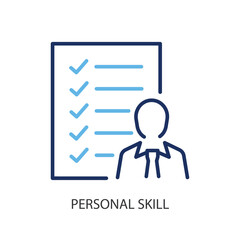 Personal skill thin line vector icons.