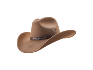 A cowboy hat floating in the air

