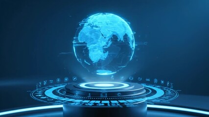 holographic earth globe digital global network - Powered by Adobe