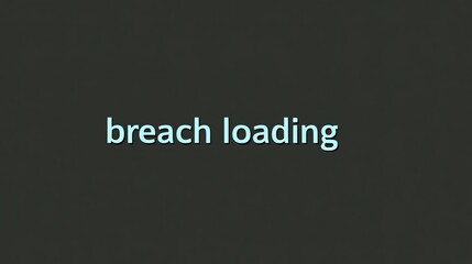 Dark gray background, light blue text displaying "breach loading