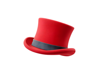 A red top hat floating in the air

