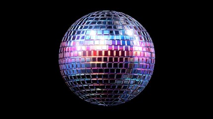 Abstract Black Disco Ball Isolated Art Background