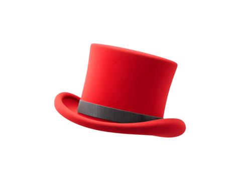 A red top hat floating in the air

