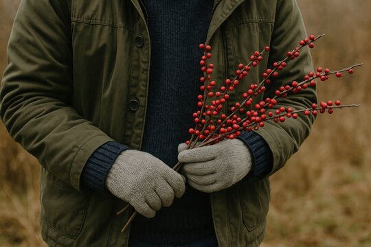 Winter berries rustic charm