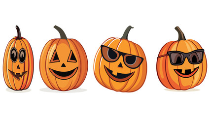 Halloween Pumpkin Monster Cartoon – Funny Scary Jack-O’-Lantern Character in Black Cloak