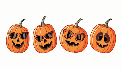 Halloween Pumpkin Monster Cartoon – Funny Scary Jack-O’-Lantern Character in Black Cloak