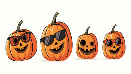 Halloween Pumpkin Monster Cartoon – Funny Scary Jack-O’-Lantern Character in Black Cloak