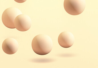 Geometric 3d rendering spheres realistic backdrop Suspended balls, abstract elegant background balls or particles 3D image rendering	