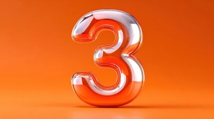 Naklejka premium 3D Number Three Design Illustration