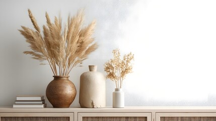 Naklejka premium Minimalist Living Room Wall Mockup: Interior Design Inspiration