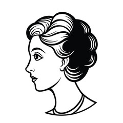 Beautiful woman face side view silhouette vector icon on white background