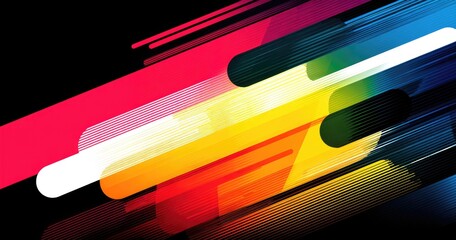Abstract vibrant dynamic design with diagonal colored shapes
