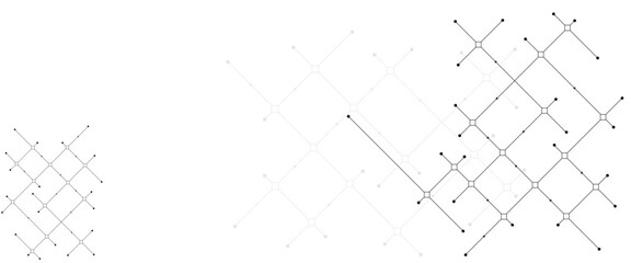 Vector abstract texture with dots and lines.  Digital technology futuristic internet network speed connection white background.
