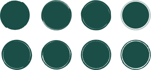 Dark green circle shape vector set with bold round icons. Great for badges, labels, stickers, and modern minimal design