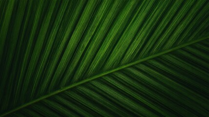 Obraz premium Radiant green palm leaf with vivid veins. AI generated