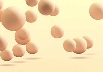 Geometric 3d rendering spheres realistic backdrop Suspended balls, abstract elegant background balls or particles 3D image rendering	