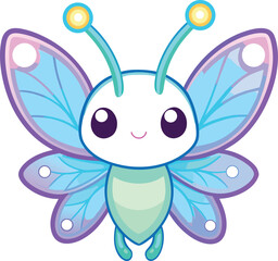 Cute Cartoon Butterfly Vector Illustration Set, Adorable Cute Butterfly Vector Art, cartoon butterfly