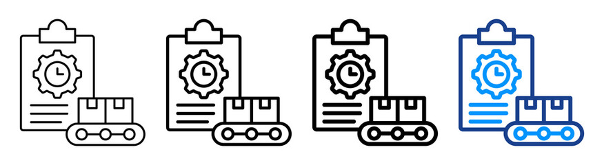 Production Planning Icon Different Style Outline Collection Set