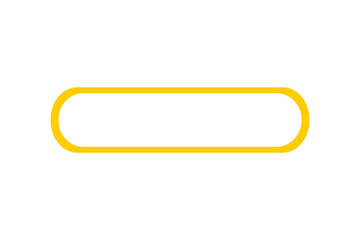 Yellow rounded rectangle outline minimal frame element for buttons, labels, highlights, posters, and modern graphic decoration on transparent background