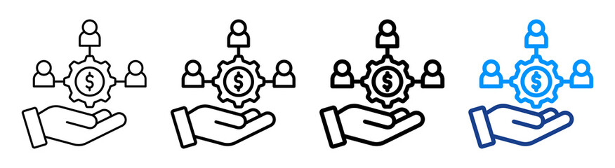 Resource Allocation Icon Different Style Outline Collection Set