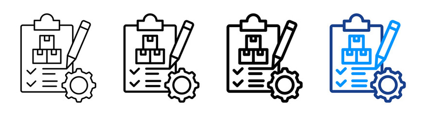 Production Report Icon Different Style Outline Collection Set