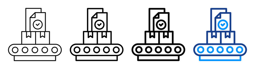 Obraz premium Batch Production Icon Different Style Outline Collection Set