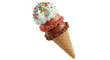 Isolated Ice Cream Cone with Sprinkles
