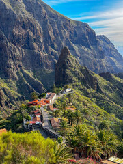 Wild nature of Teno mountains and famous Masca village, Tenerife, Spain