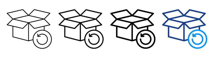 Product Return Icon Different Style Outline Collection Set