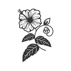 Hibiscus One-Line Art - Minimalist Hand-Drawn Flower
