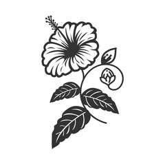 Hibiscus Linework - Precision Drawn Floral Graphic
