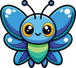 Cute Cartoon Butterfly Vector Illustration Set, Adorable Cute Butterfly Vector Art, cartoon butterfly