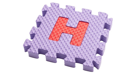Isolated Puzzle Piece with Letter H