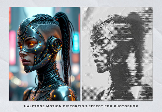 Halftone Motion Distortion Effect for Photoshop