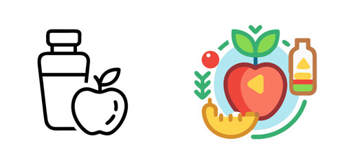 Nutrition Healthy Food Diet Wellness Vitamins Minerals Lifestyle Icon