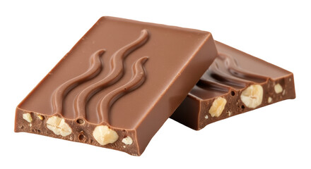 Isolated Milk Chocolate with Nuts