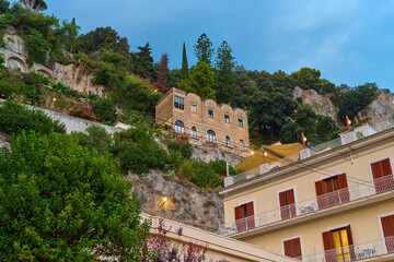 Italian Architecture, Cliffside Buildings, Coastal Scenery