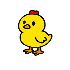 Vector illustration of a cute cartoon chicken and funny poses.chicken  characters in bright yellow color with red details. Perfect for children’s book illustration, mascot design, sticker, educational